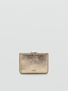 Mango Metallic Gold Cardholder with MNG Logo